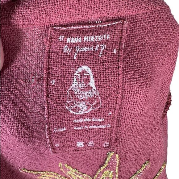 Nana Mintsita Deep Pink & Gold Mother Love Celestial Handmade Long Kimono Duster - Picture 9 of 9